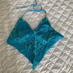 Turquoise Country Bandana Top